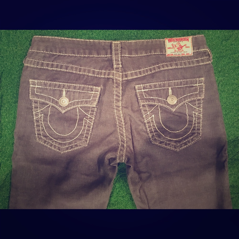 True Religion corduroy low rise boot-cut jeans